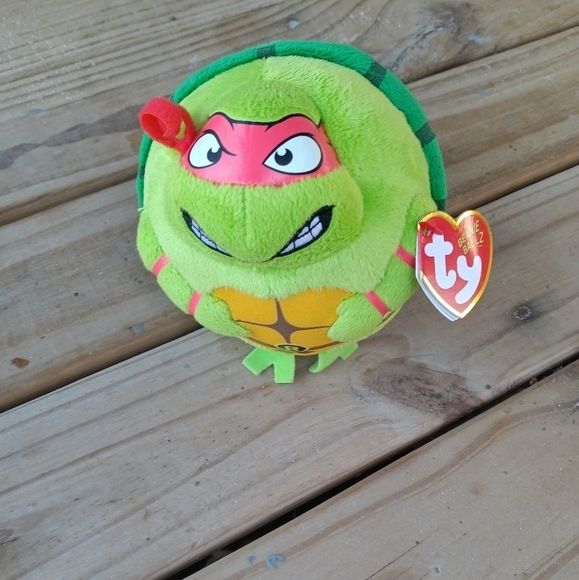 TY Beanie Balls Raphael Teenage Mutant Ninja Turtle Plush Toy - Picture 1 of 3